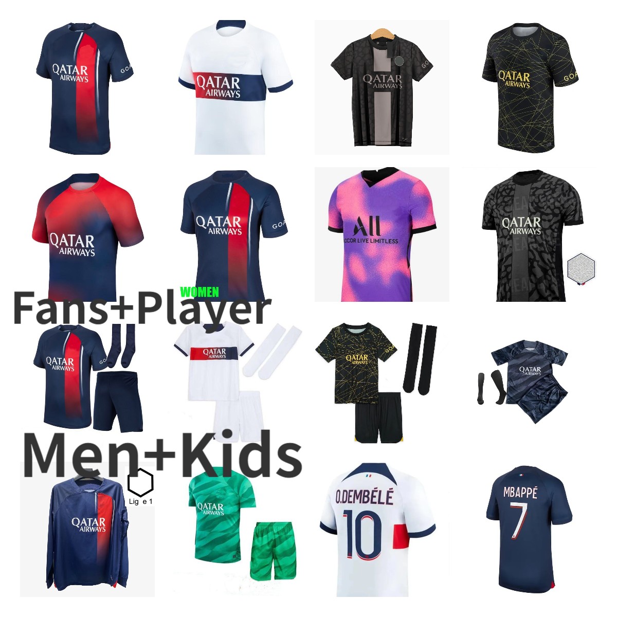 2023 2024 soccer jerseys maillot de foot MBAPPE HAKIMI MARQUINHOS VERRATTI Paris football shirt 23 24 SERGIO RAMOS FABIAN psgs hommes enfants kids Donnarumma ICARDI