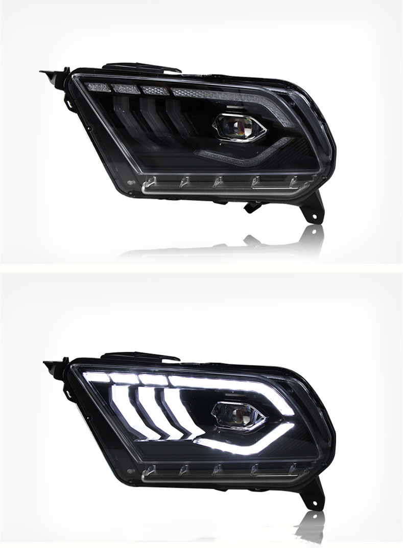 Auto Headlights LED Lens Front Lamp For Ford Mustang 2010-2014 Streamer Turn Signal Headlamp Assembly