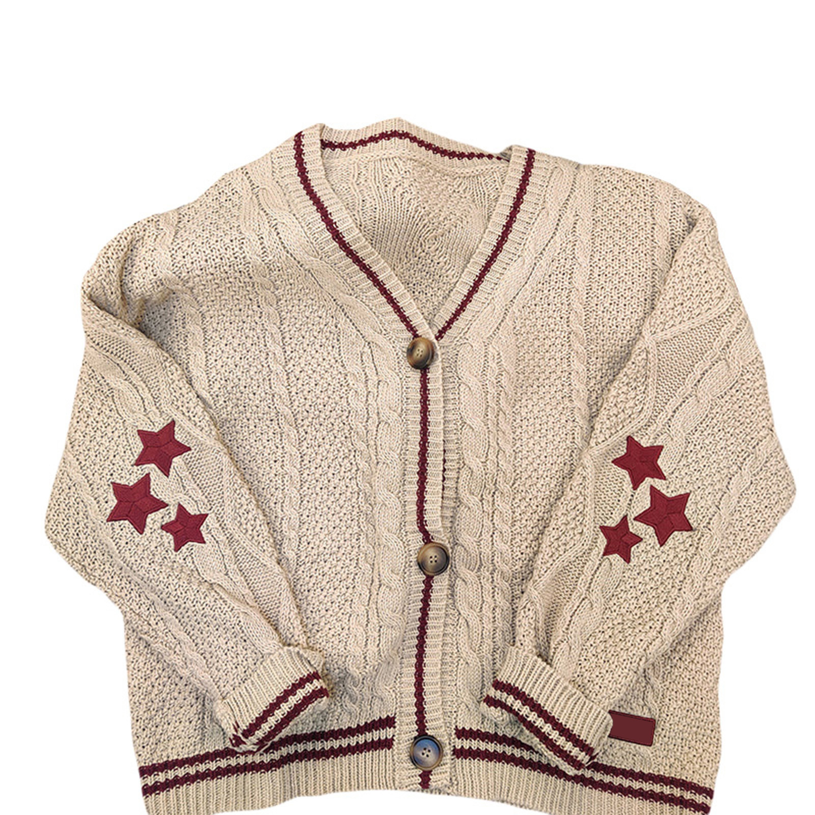 Women's Knits Tees Women's Autumn Winter Knit Cardigan Fashion Female Loose Long Sleeve V Neck Star Print Button Down Knitwear 230912