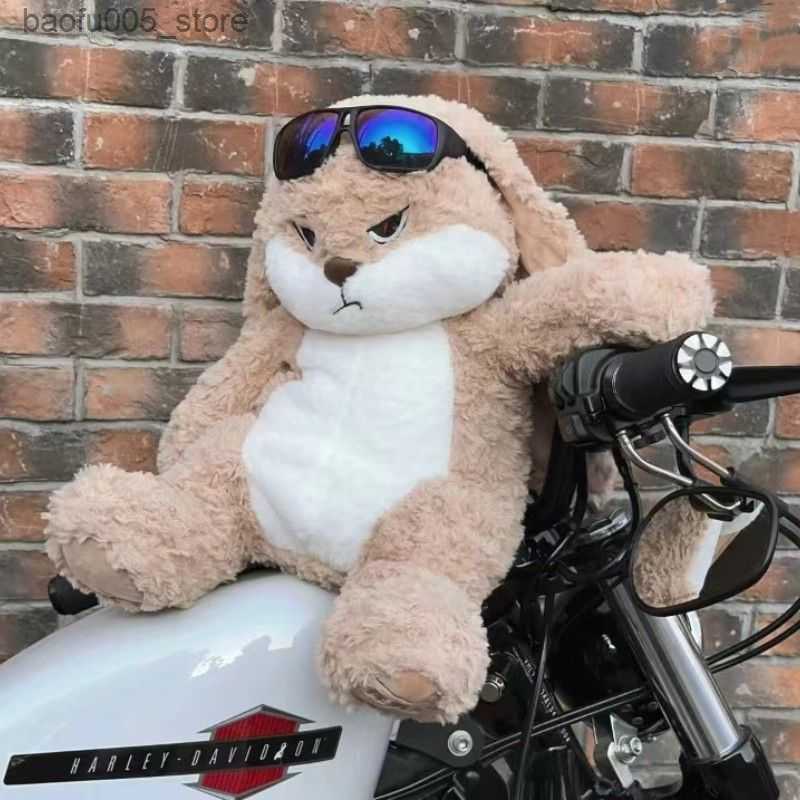 Plush Dolls New 40cm Angry Rabbit Large Size Plush Toy Cute Animal Plushie Doll Kawaii Soft Stuffed Model Room Decor Birthday Gifts Q230913