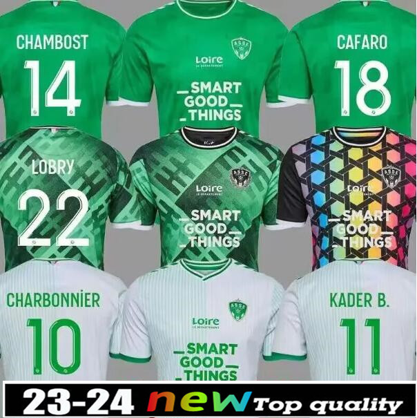 23 24 AS Saint Etienne Third Soccer Jerseys Home Away 2023 2024 ASSE Youssouf Maillots De Foot Shirt KHAZRI BOUDEBOUZ AHOLOU Football