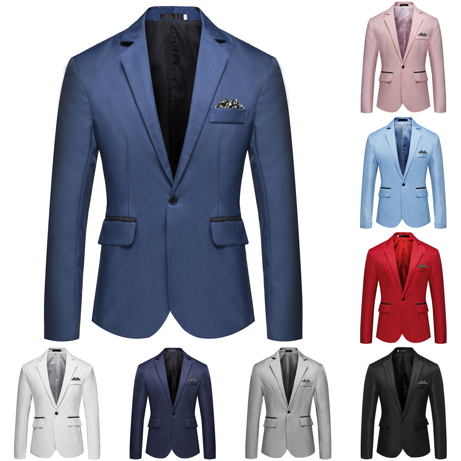 Men's Suits Blazers Men's Suit Coat Casual Business Wedding Long Sleeve Slim Fit suit Single Row Single Button suit Party Coat Office Blazer