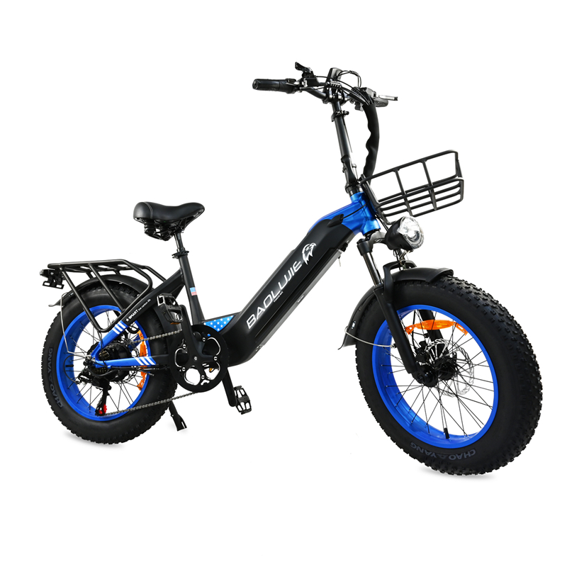 USA Stock Electric Bike Foldable Step-Thru Fat Tier Bike 20 Inch 2023 Version 48V 12Ah Removable Battery 500W Motor 35km/h Hydraulic Brakes 50KM Milea