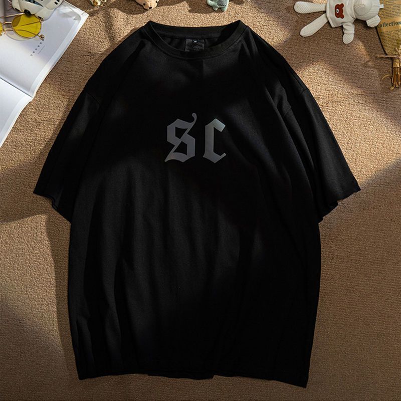 Men's T-Shirts American retro short sleeved men breathable T-shirt trendy loose T shirt men clothing harajuku y2k top oversized t shirt 230912