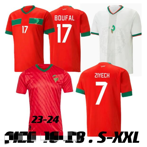 2023 Morocco soccer jerseys 22/23/24 Maillot de foot ZIYECH BOUTAIB Camiseta de futbol BOUSSOUFA EL AHMADI national team football shirt GYRT