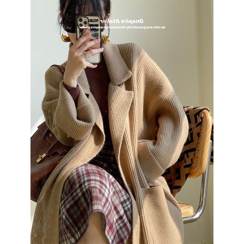 Women's Knits Tees Korean Fashion Lazy Loose Cardigan for Women Vintage Long Sweaters Knitwears Winter Coat Tops Knit Female Jersey Mujer Style 2
