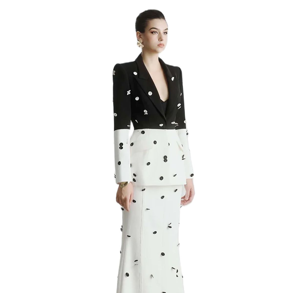 Fashion Mother Of The Bride Dress Suits Sequins Women Formal Party Prom Evening Wear 2 Pieces Summer Skirts Sets