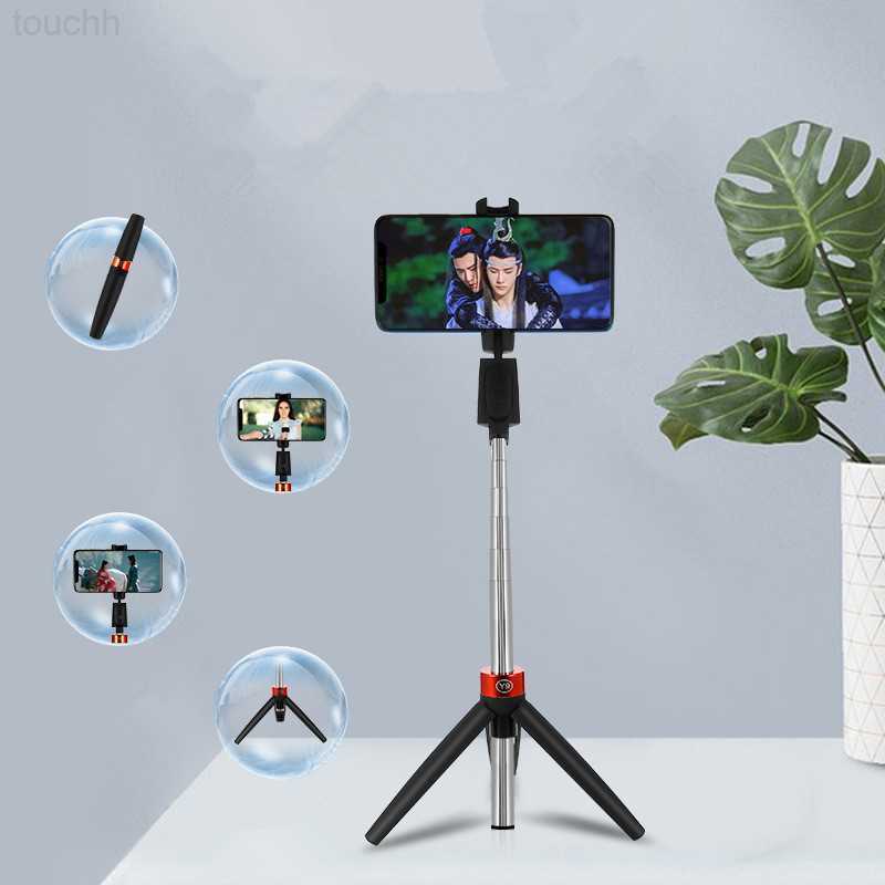 Selfie Monopods New Bluetooth Selfie Stick Integrated Selfie Stick Phone Universal Video Live Y9 Tripod Selfie Stick dhl free L230913