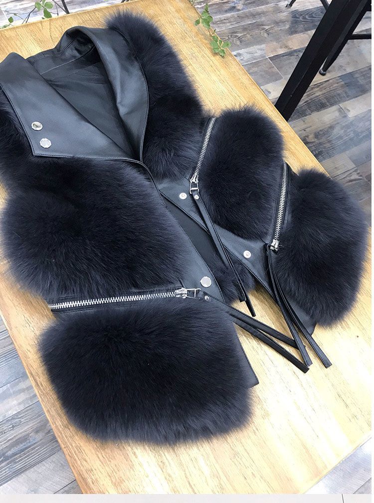 Women's Fur Faux Fur Autumn Winter Patchwork Fur Women's Vest Short Coat Slim Fashion Versatile 230912