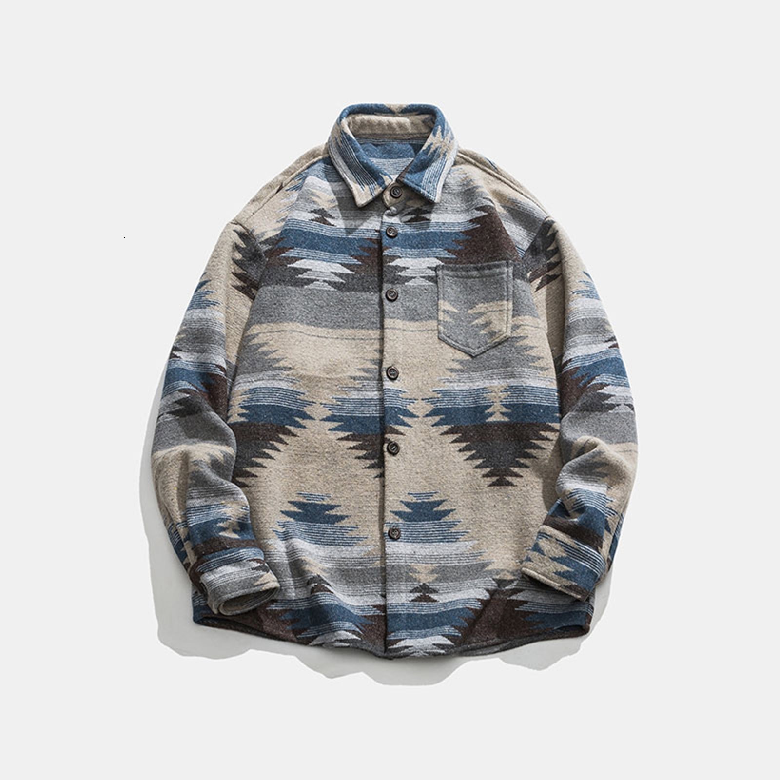 Men's Jackets Autumn Product Trend High Quality Long Sleeve Printed Large Woolen Jacket Fashion Thickened Retro Coat Chaquetas 230912