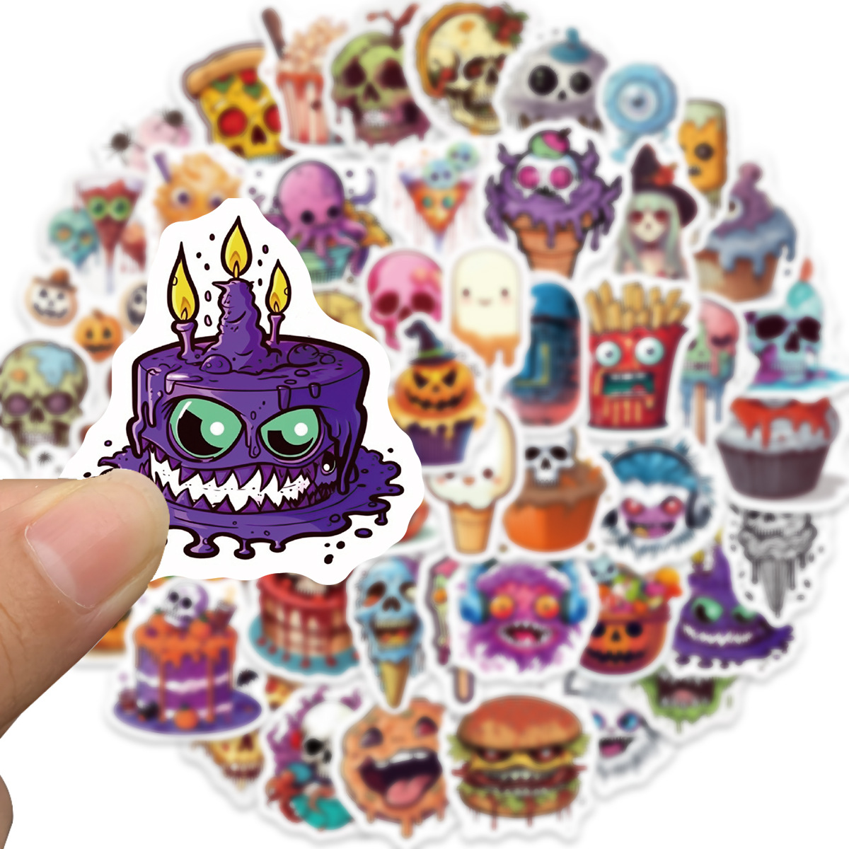 50PCS Halloween Decoration DIY Stickers Pack For Girl Children Cartoon Decal Sticker To DIY Stationery Luggage Suitcase Laptop Guitar PC Water Bottles
