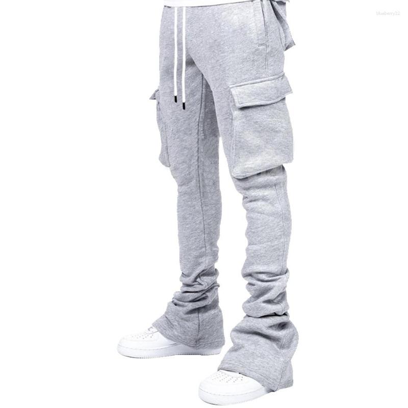 Men's Pants Plus Size Cargo Design Custom Flare Sweat Street Wear Men Pile Up Stacked For Z260315