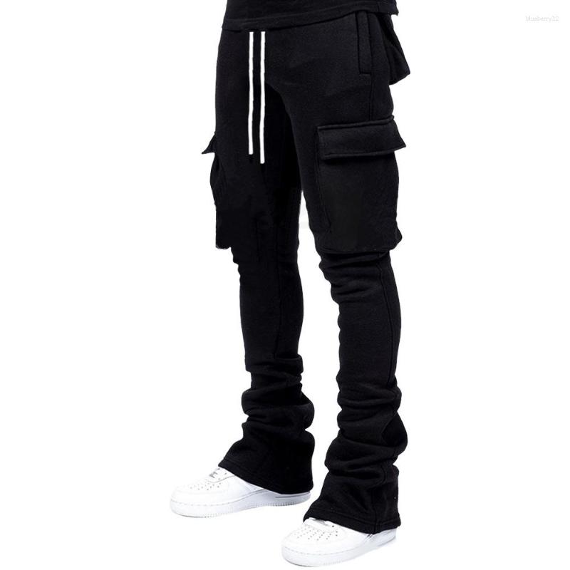 Men's Pants Plus Size Cargo Design Custom Flare Sweat Street Wear Men Pile Up Stacked For Z260315