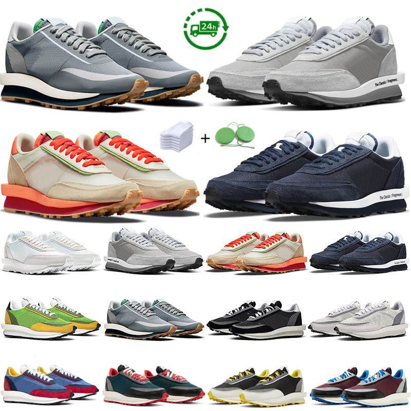 Ldwaffle Men Women Running Shoes Waffle Sneaker Blackened Blue Light Smoke Grey Cool Grey Maroon Pine Green White Black Green Gusto Mens Trainers Sports Sneakers