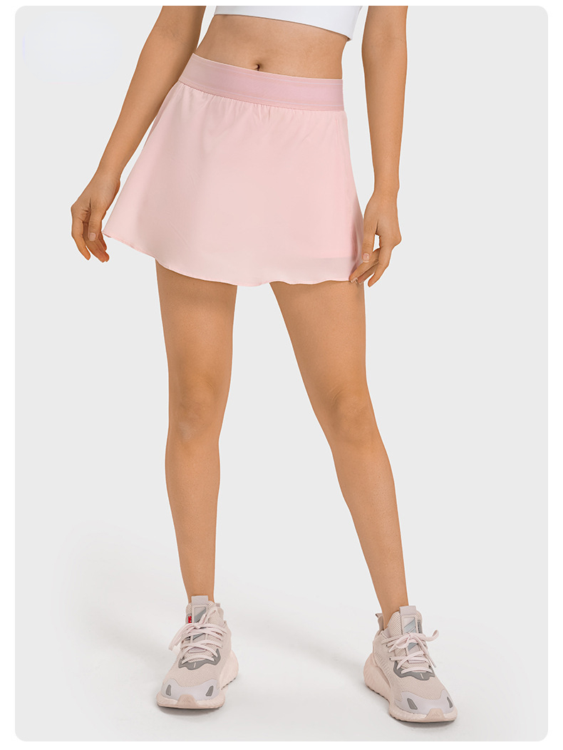 Ladies' yoga dress, comfortable, nude, anti-glare, tennis quick-drying, breathable, loose and casual yoga sports dress