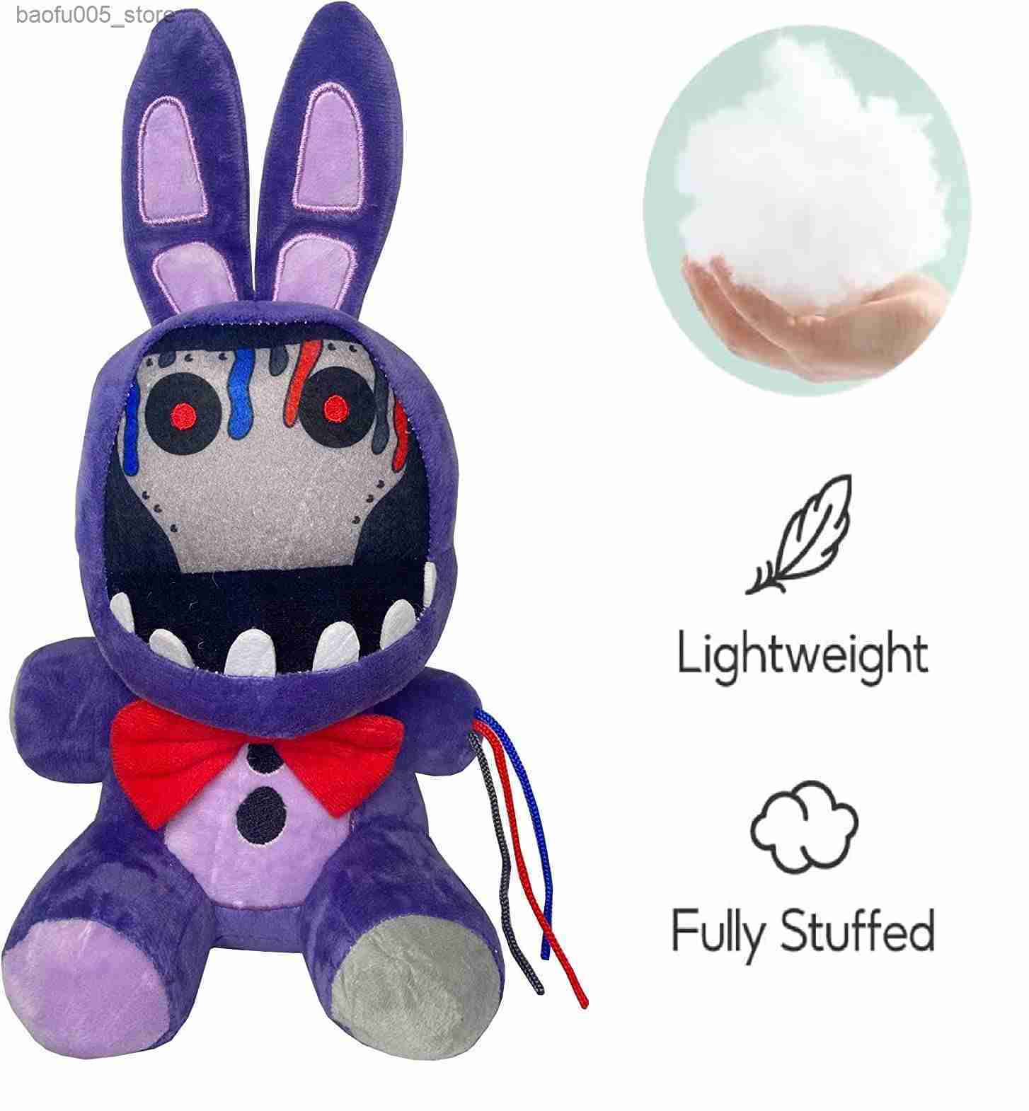 Plush Dolls Withered Purple Bunny Plush Toys 7 Inches FNAF Security Breach Bonnie Doll Collectible Nightmare Freddy Plush Toys for Kids Fans Q230913