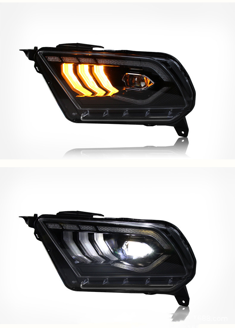 Auto Headlights LED Lens Front Lamp For Ford Mustang 2010-2014 Streamer Turn Signal Headlamp Assembly