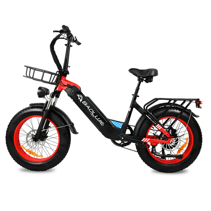 USA Stock Electric Bike Foldable Step-Thru Fat Tier Bike 20 Inch 2023 Version 48V 12Ah Removable Battery 500W Motor 35km/h Hydraulic Brakes 50KM Milea