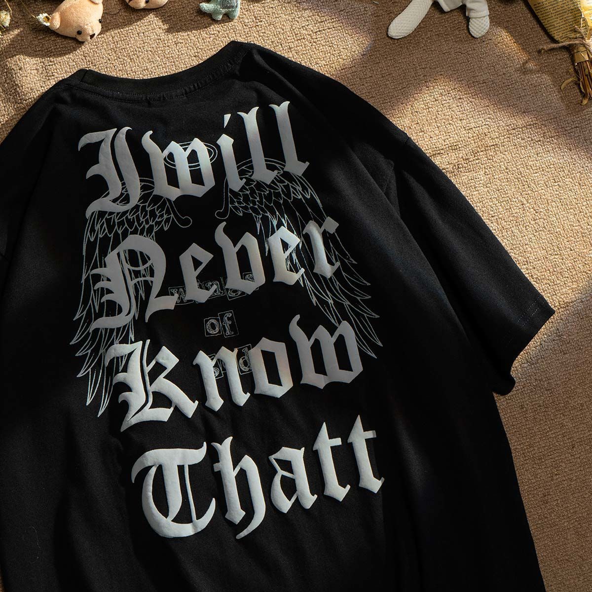 Men's T-Shirts American retro short sleeved men breathable T-shirt trendy loose T shirt men clothing harajuku y2k top oversized t shirt 230912