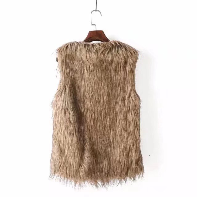 Women's Vests AZYT Winter Faux Fur Women Vest Coat Loose Warm Women Waistcoat Thicken Winter Sleeveless Jacket Female 230912