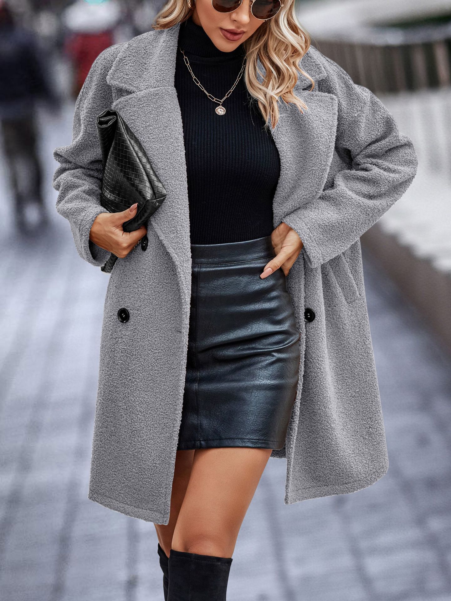 Women's Jackets Ladies Fashion Vintage Autumn Winter Jacket Women Coat Faux Fleece Shaggy Solid Casual Outerwear Streetwear Women Jacket Female 2