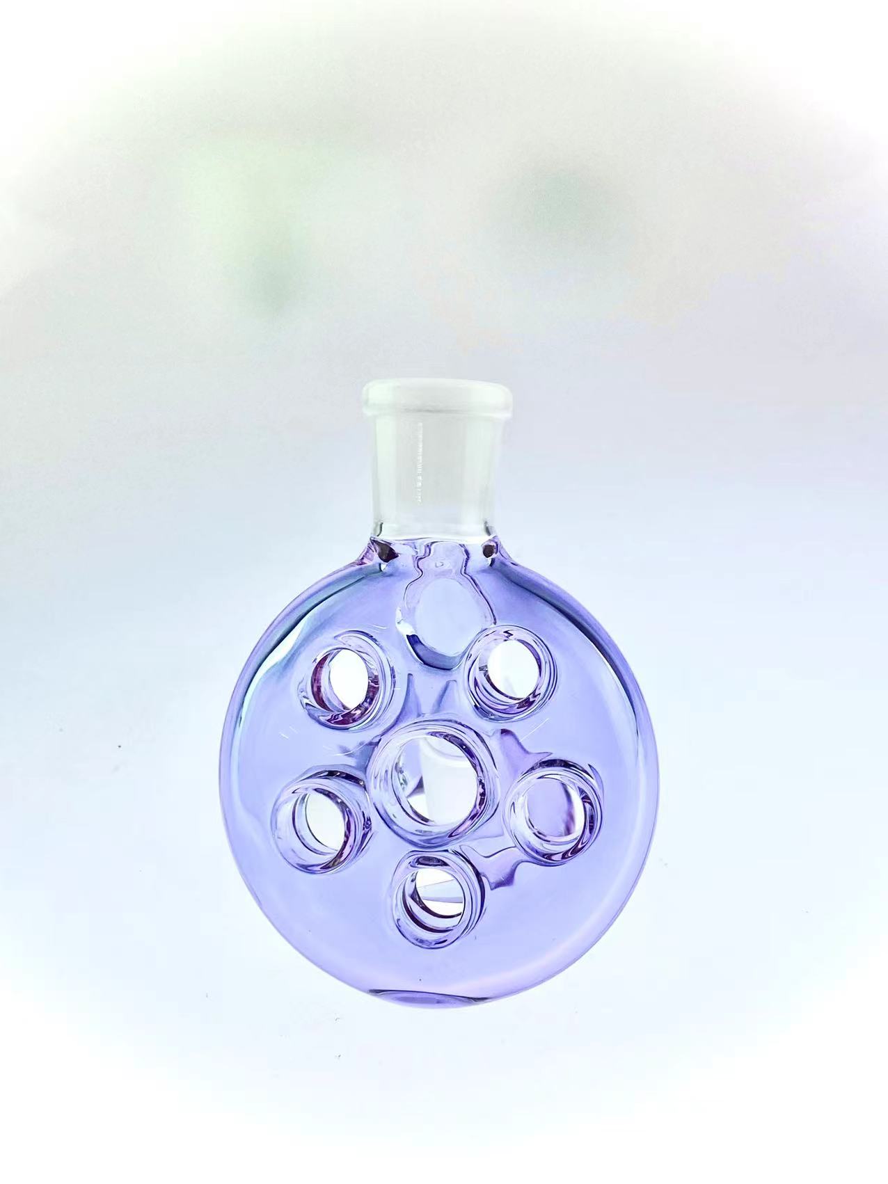 Glass hookah purple cfl colored swiss ash catcher 14 and 18 mm both support with 4holes horn bowl high quality