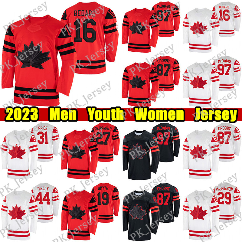 # 16 Connor Bedard Canada Team hockey jersey #97 Connor McDavid Sidney Crosby Nathan MacKinnon Mitch Marner Carey Price Owen Power Devon Levi jerseys