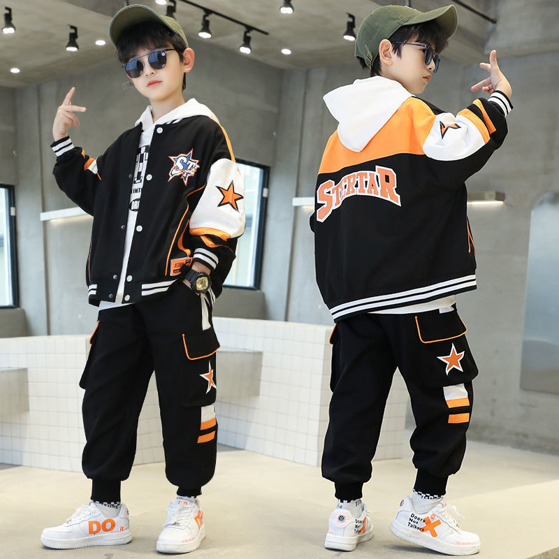 Clothing Sets Spring Autumn Boy Korean Version Clothes for Teens 2 Piece Hooded Jacket Coat Pants Casual Children's 230914