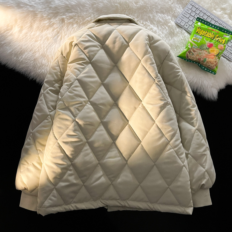 Women's Down Parkas Single Breasted Parkas for Women Autumn Winter Thicken Warm Vintage Long Sleeve Jackets Chic Casual Pockets Coats 230912