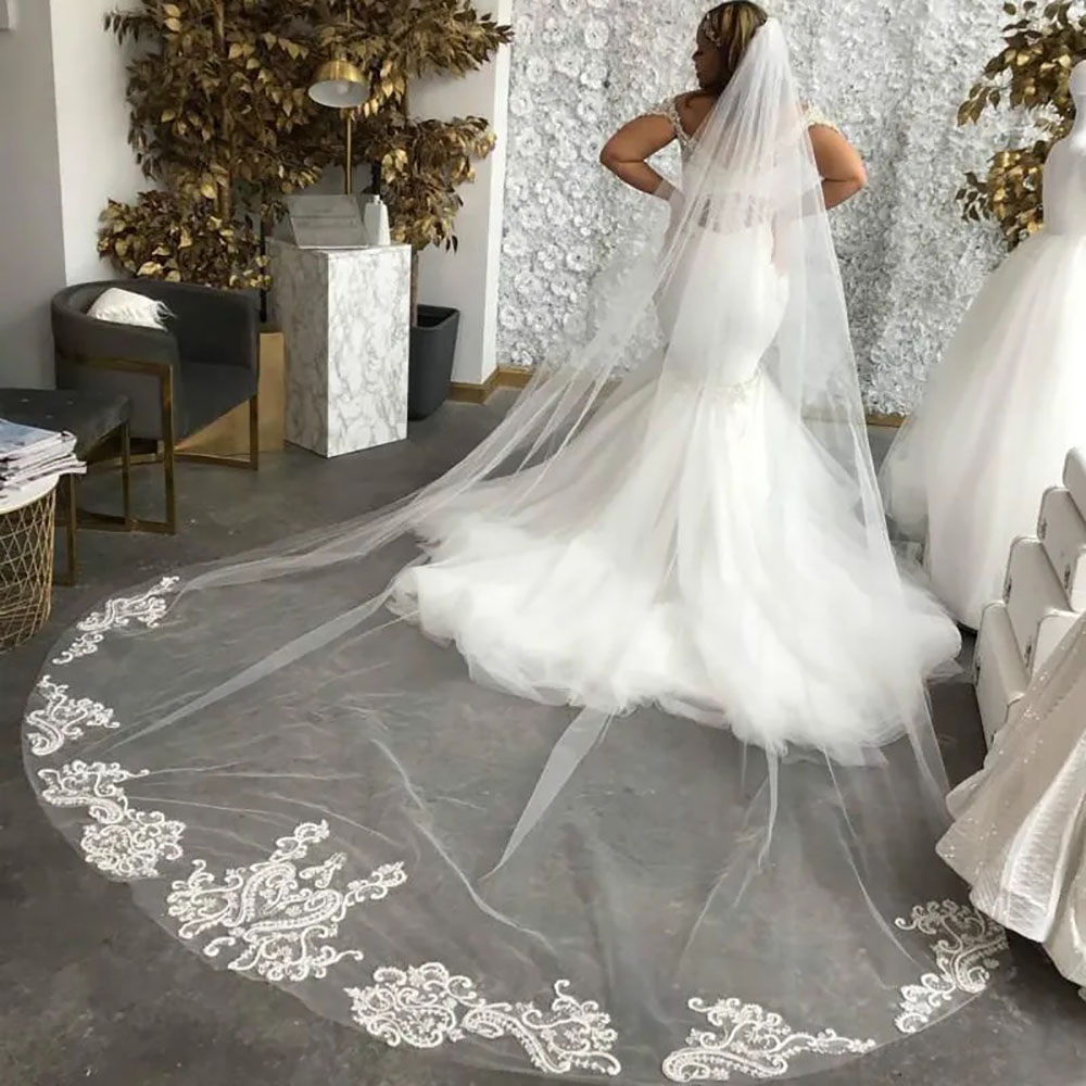 Wedding Dresses White Mermaid Bridal Gowns New Ivory Formal Trumpet Applique Plus Size Custom Zipper Lace Up V-Neck Sleeveless Tulle Crystal Beaded
