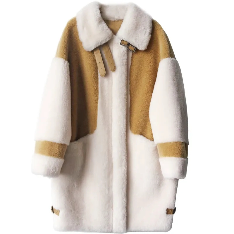 Women's Wool Blends Pregnant Women Winter Lamb Fleece Coat Mid length Coat Autumn/Winter Lamb Fleece Fashion Plus Fleece Thickened Windbreaker 23