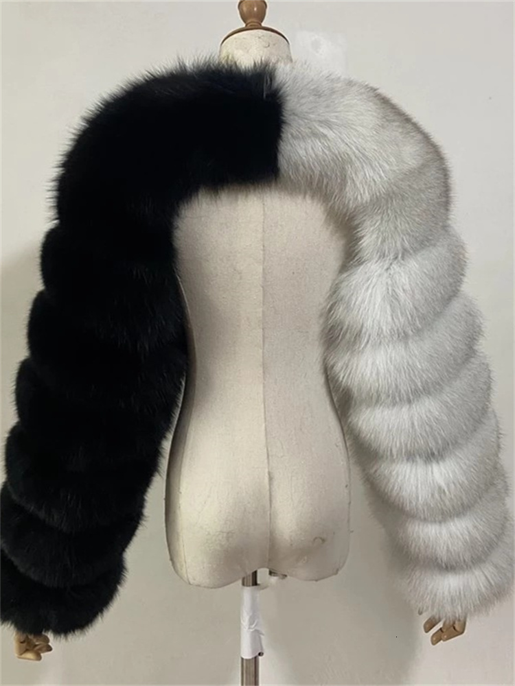 Women's Winter Warm Clothes Pink Black Coats Long Sleeve Crop Top Gray White Faux Fur Jackets For Women Wholesale 230914