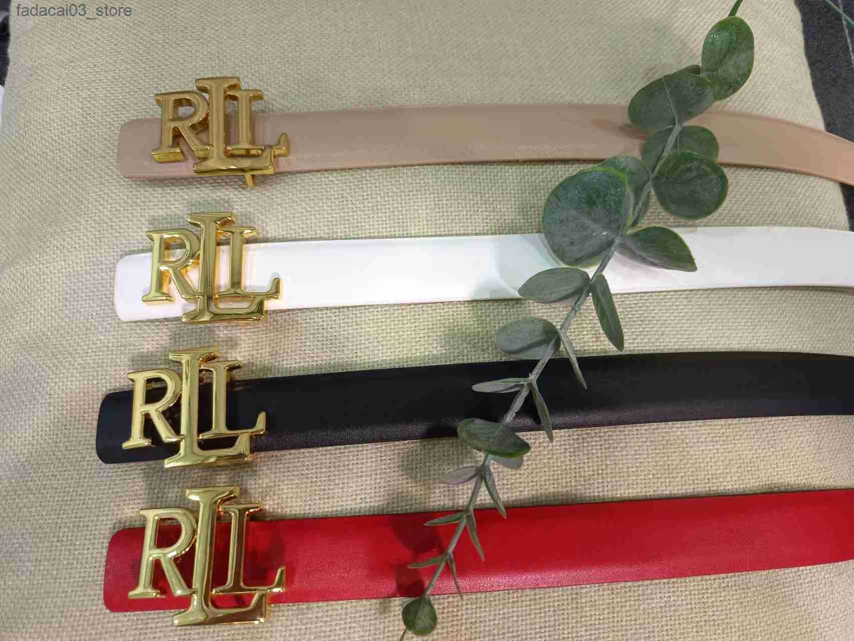 Belts High Quality Women R Buckle Cowhide Belt Men Genuine Real Leather Dress 2.5cm Strap for Jeans Waistband y2k accessories Q230914