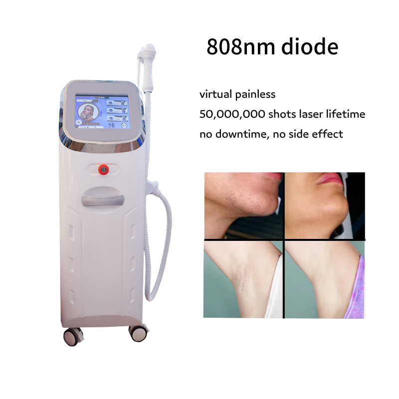 Profession Cooling System Diode Laser 808Nm Painless Laser Hair Removal Machine Permanent Hair Removal Whitening Skin Rejuvenation Beauty Devic