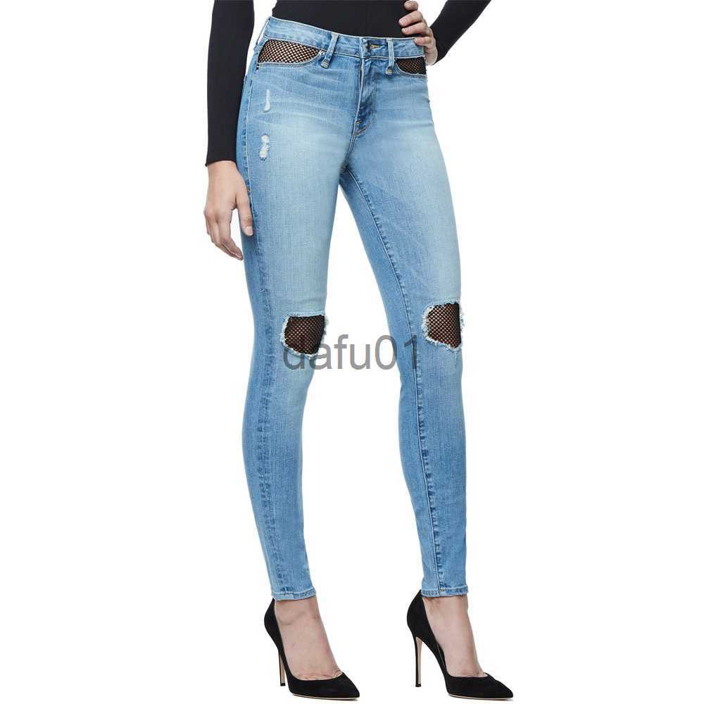 Women's Jeans Women's Jeans Women Skinny High Street Style Sexy Ripped Hole Skin Tight Fashion Blue Pencil Denim Pants Asian Size x0914