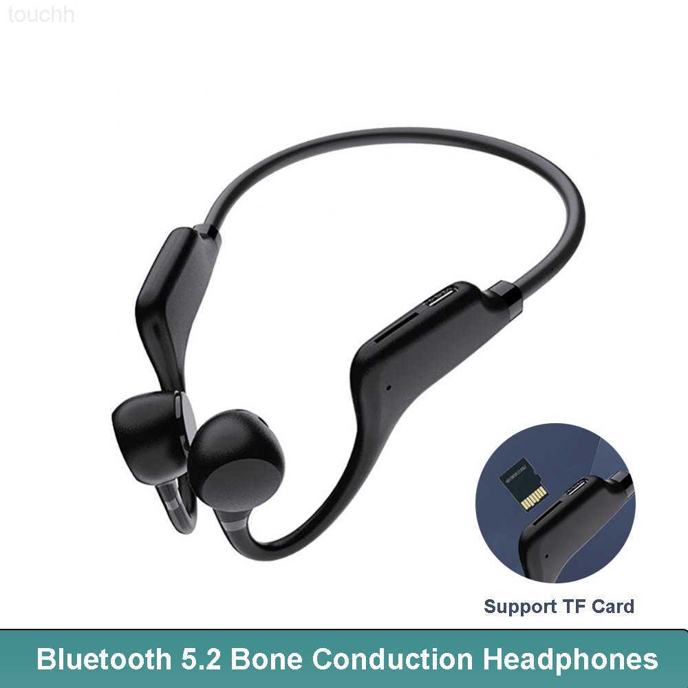 Cell Phone Earphones TWS Bone Conduction Headphones Support TF Card Wireless Erphones Bluetooth 5.2 Headset Noise Reduction Neckband Erphones L230914