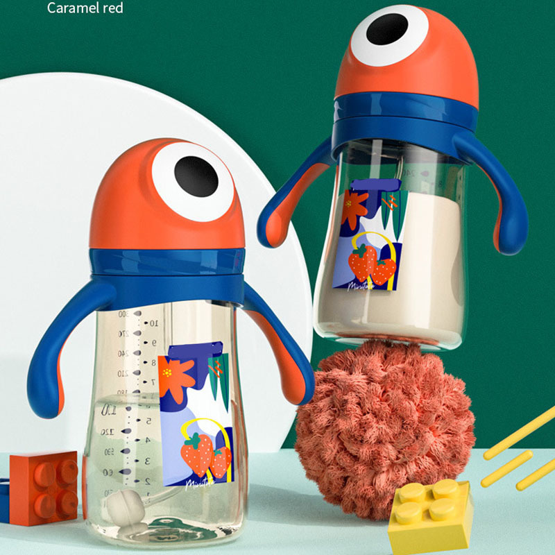 Baby Bottles# 240300ml Girl Boy Feeding Cup Cartoon Children Learn Drinking Bottle Water 230914