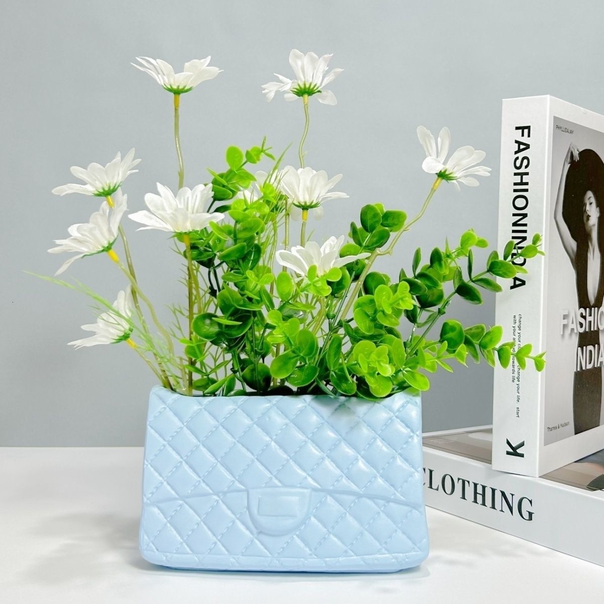 Vases Handbag Vase Flower Packaging Boxs Ceramic Bag Shaped Pot For Shop Wedding Valentine's Day Birthday Party Gifts 230914