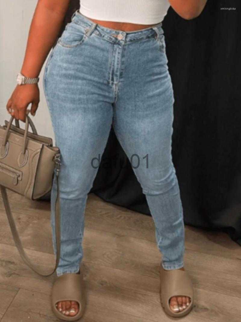 Women's Jeans Women's Jeans LW Mid Waist Cut Out Stretchy Wash Light Blue Back Hollow-out Denim Pants Women Fashion Streetwears Sexy Zipper 