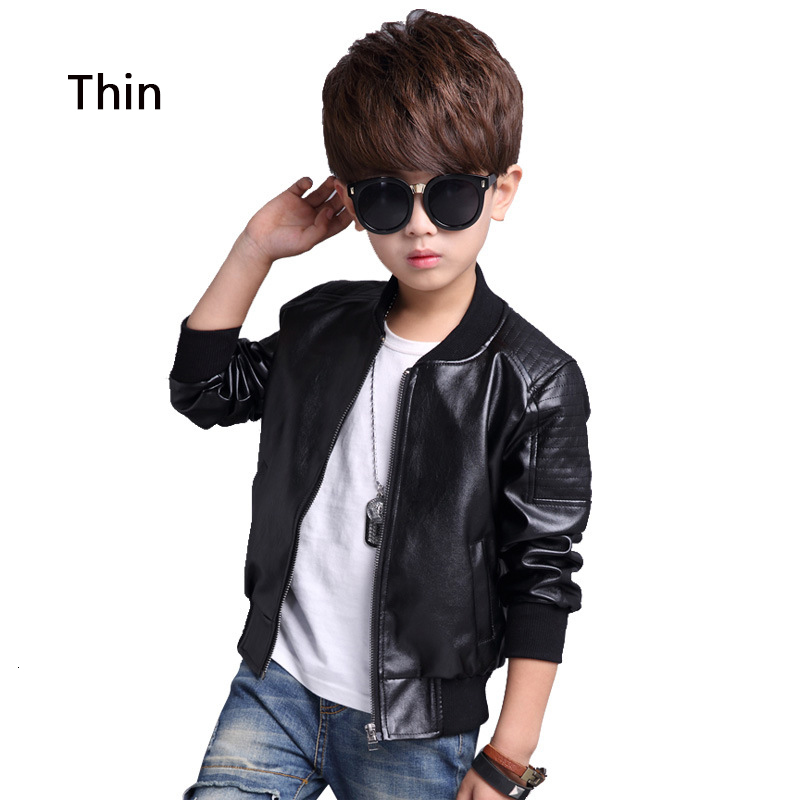 Jackets Boys Thick Coats Autumn Winter Fashion Big Children's Plus Velvet Warming Cotton PU Leather Jacket For 2-14Y Kids Outerwear 230914