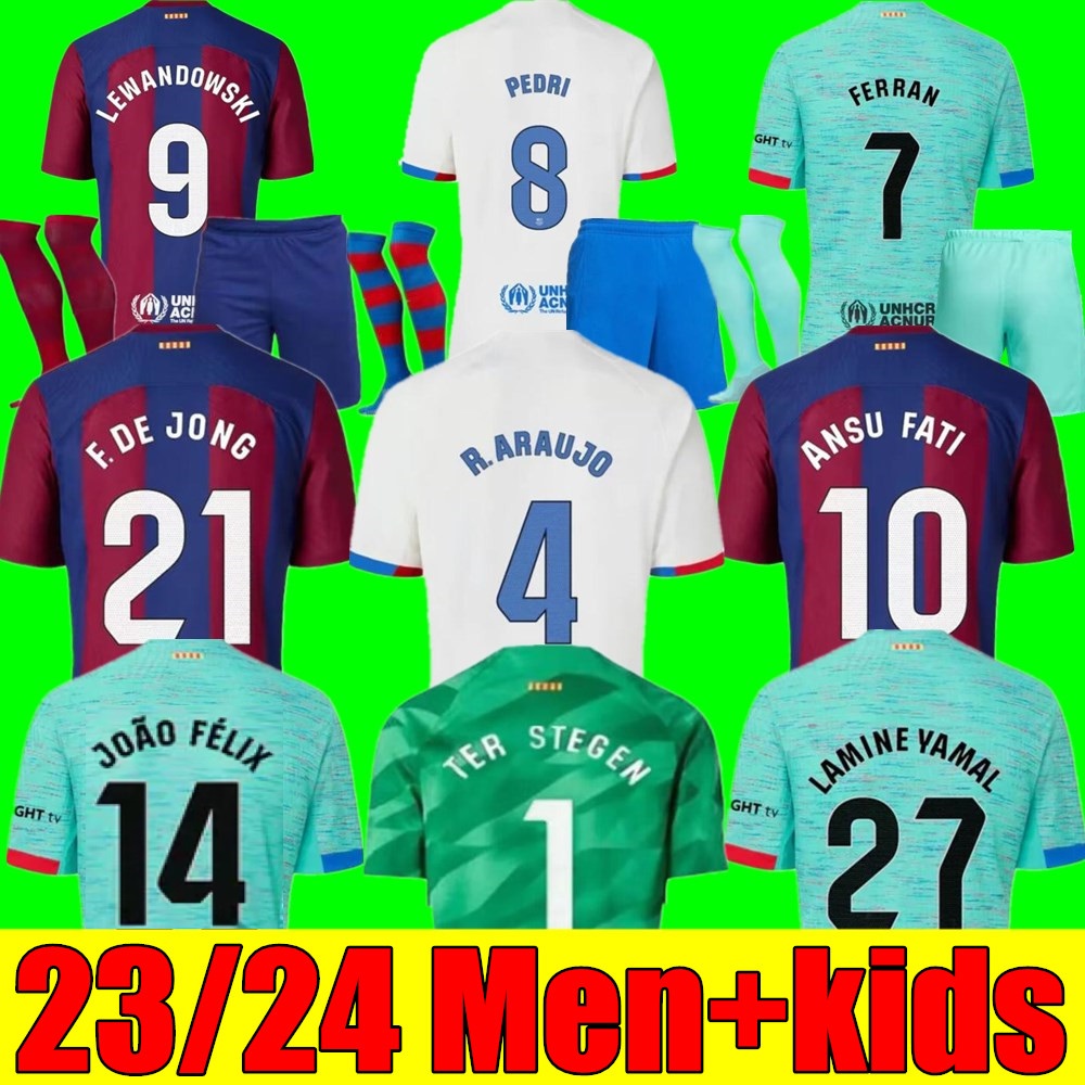 NEW 23 24 PEDRI soccer jerseys LEWANDOWSKI GAVI camiseta de futbol ROSALIA 2023 2024 FC ANSU FATI RAPHINHA barcelona DEST football shirt men barca kids kit F. DE JONG