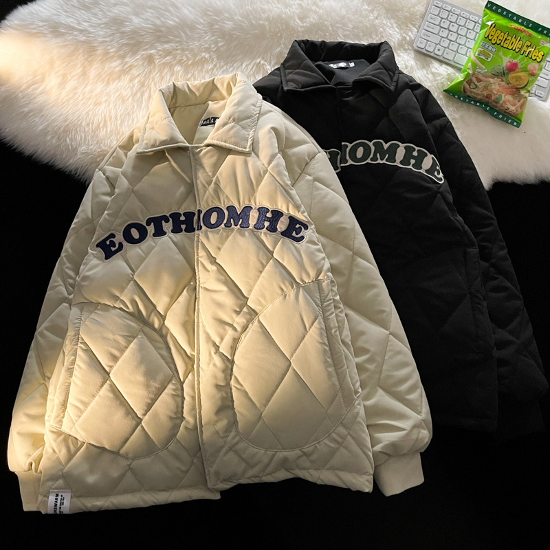 Women's Down Parkas Single Breasted Parkas for Women Autumn Winter Thicken Warm Vintage Long Sleeve Jackets Chic Casual Pockets Coats 230912