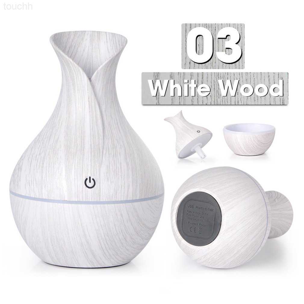 Humidifiers Creative Wood Grain Vase Humidifier Mute Aromatherapy Locomotive Office Home USB Colorful Lamp Humidifier L230914