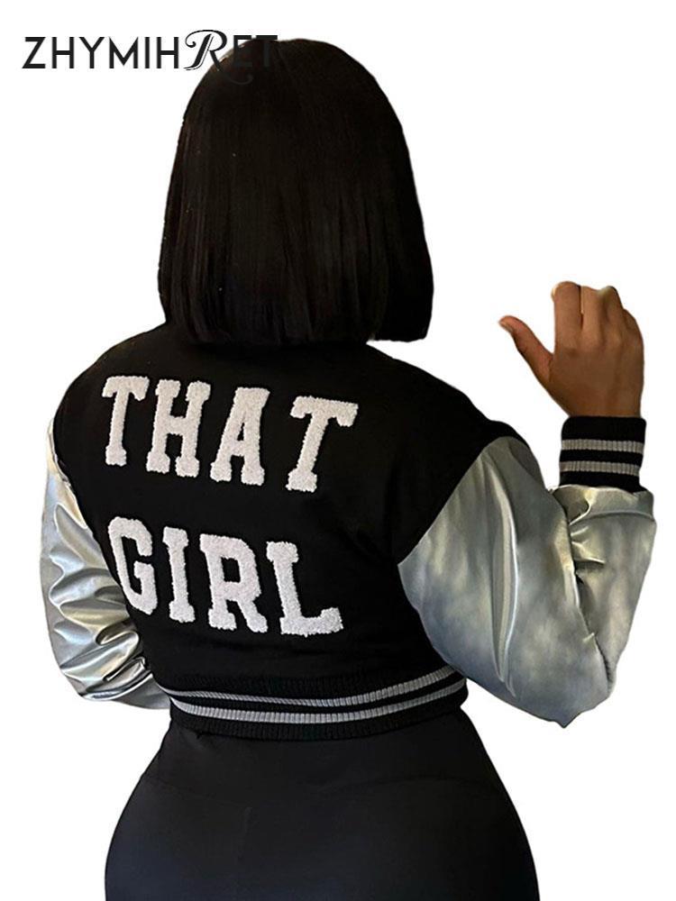 Women's Jackets Embroidered Letter Women's Jacket Long Sleeve Patchwork Short Coat sweet Streetwear Baseball Jersey Autumn Bomber Jacket 230