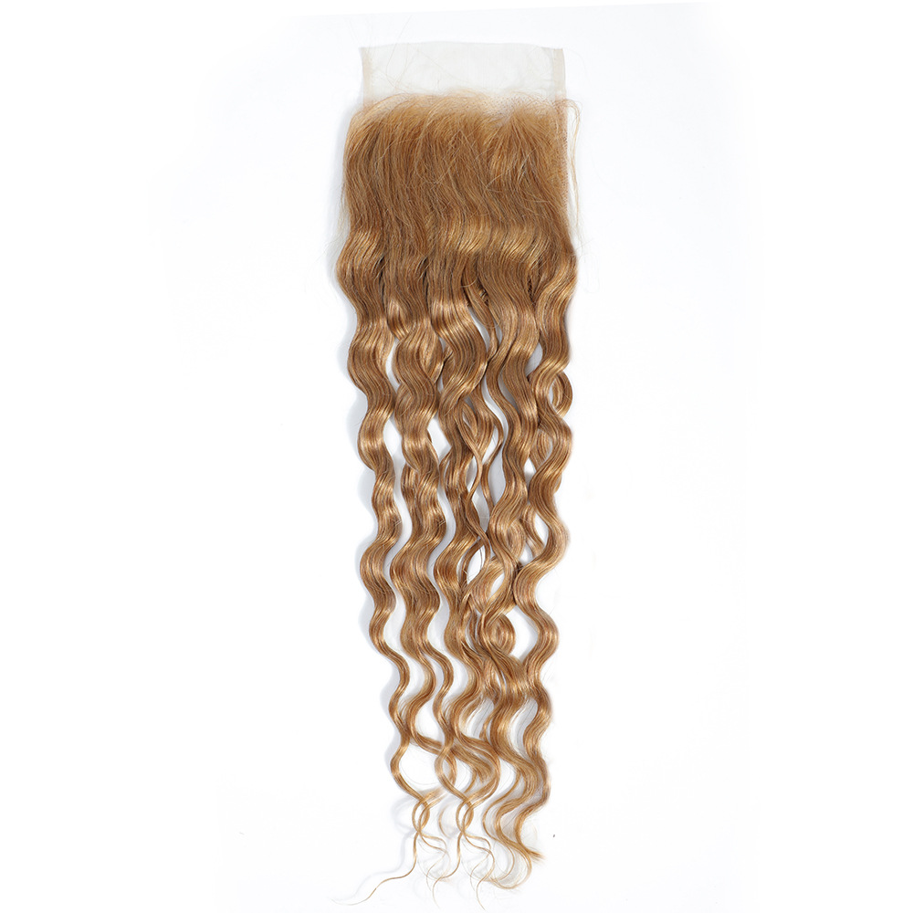 Malaysian Virgin Human Hair 27# Color Bundles With 4X4 Lace Frontal Water Wave 4 Pcs/Lot 10-30inch