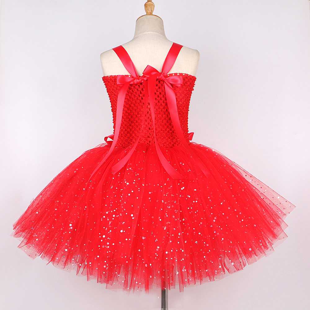 Girl's Dresses Sparkly Christmas Elf Tutu Dress for Girls Santa Claus Costumes for Kids Birthday Halloween Outfit Children Xmas Holiday Clothes 2