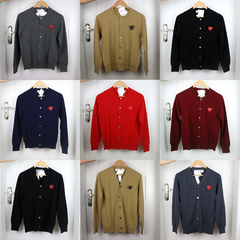PLAY Heart Wool Knitted Cardigan Sweaters Men's and Women's Brand Sweater