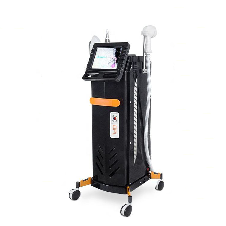 Q switched Nd Yag Tattoo Pigment Remover Skin Whitening Machine 808 Diode 360 Magneto Optic Hair Removal Equipment 3 Handles Pore Shrink Skin Firm Red