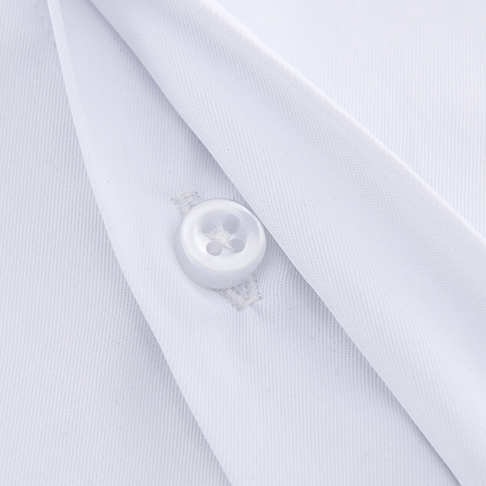 Men's Casual Shirts Men's Classic French Cuffs Solid Dress Shirt Covered Placket Formal Business Standardfit Long Sleeve Office Work White S