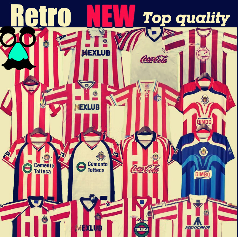 Retro Guadalajara Chivas soccer jerseys 1995 1996 1997 1998 1999 2000 2006 Vintage football shirts 1960 94 95 96 97 98 99 00 01 02 03 06 07 08 uniform 60th 100TH 110th